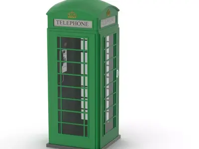 Green Telephone Box 3D model