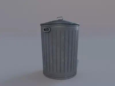 Low Poly PBR Trash Can Low-poly 3D model