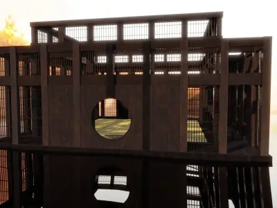 Japanese Tatami combat training Low-poly 3D model