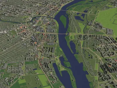 Omsk Russia - city and urban 3D model