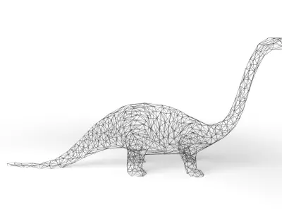 Bronchosaurus Wireframe Low-poly 3D model