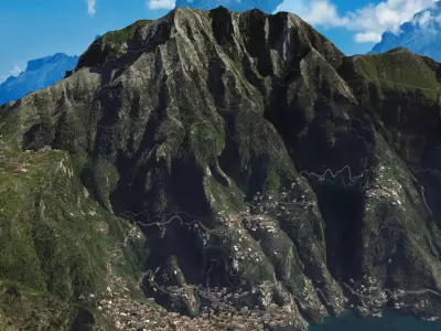 Positano Italy mountain landscape 3D model