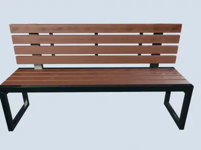 Street bench low poly pbr game ready Low-poly 3D model purchase