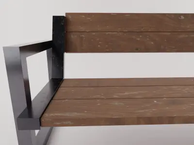 Wood Bench Low-poly 3D model buy