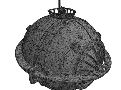 SciFi Industrial Spherical Device Low-poly 3D model