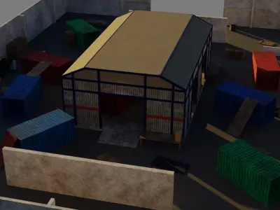 FPS Game Environment - PBR Low-poly 3D model