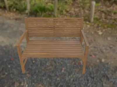 Wood chair Low-poly 3D model