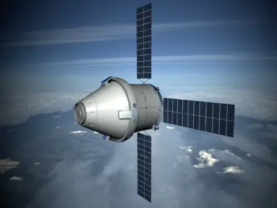 Sci Fi Satellite Low-poly 3D model