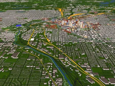 Denver City GIS Aug 2020 Low-poly 3D model