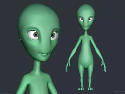 Stylized Cartoon Alien 3D model