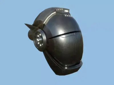 SciFi Helmet 08 - Full Steel - Character Design Fashion Low-poly 3D model
