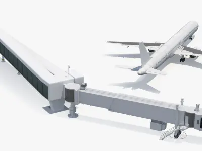  Jet Bridge Terminal with Medium Passenger Aircraft 