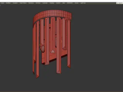 Bennett Wall Lamp gold Low-poly 3D model