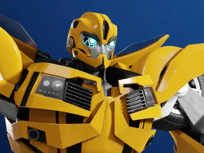 Bumblebee Transformers Prime Rig Low-poly 3D model