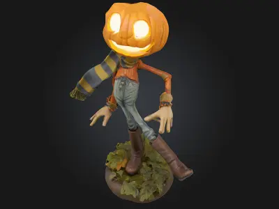 Pumpkin Wanderer  A Whimsical Journey Through the Harvest 3D model