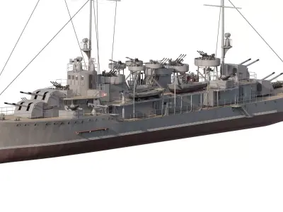 WW2 IMPERIAL JAPANESE NAVY DESTROYER 3D model