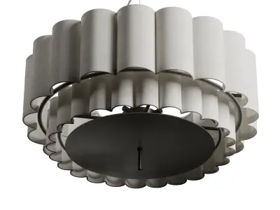 Folia large scalloped natural linen pendant file Low-poly 3D model