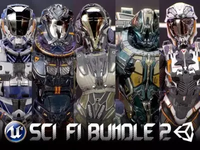 Armors Bundle 2 Low-poly 3D model