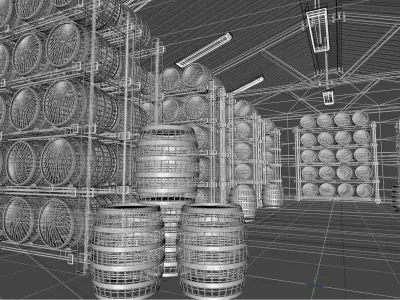 Whiskey Rickhouse 3D model