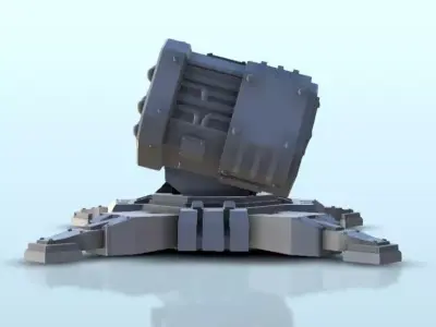 Double missile launcher turret 3  supported version - Future Sci 3D print model