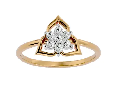 Light Minimalist Diamond Ring 3D print model 36