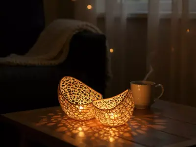 Decorative Candle Holder Lamp with Warm Glow 3D print model