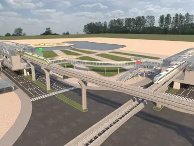 Light Rail Station 5 3D model