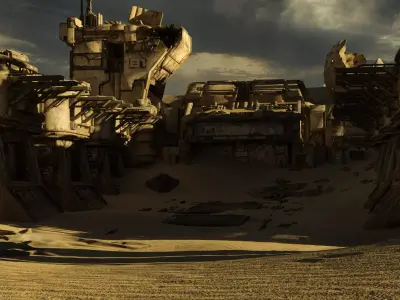 Sci-Fi Abandoned outpost 3D model