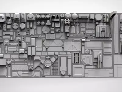 Sci fi trim sheets 7 3D model