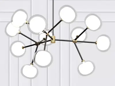 NABILA chandelier with balls hanging from it 3D model