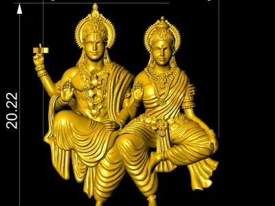 Vishnu ji and laxmi ji 3D print model