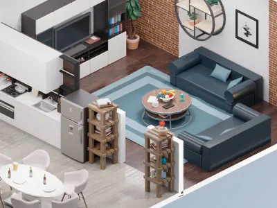 Room 35 Low-poly 3D model