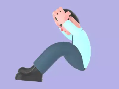 Stylized 3D Male Financial Analyst Character - Stress Pose 3D model