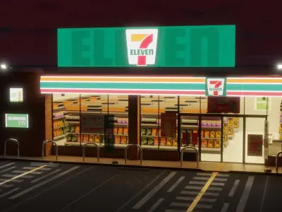 7eleven store Low-poly 3D model