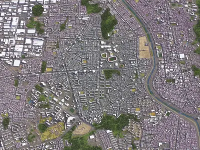 Cheongju - 3D City Topography Terrain 3D Model Pack