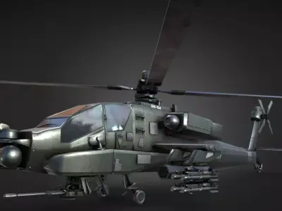 gunship Low-poly 3D model