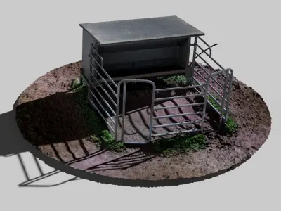 Animal Feeder - Photogrammetry Low-poly 3D model