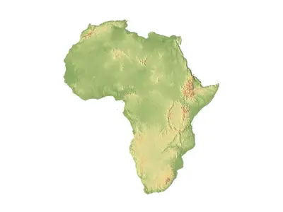 3D Relief of Africa Explore its Diverse Terrain 3D model
