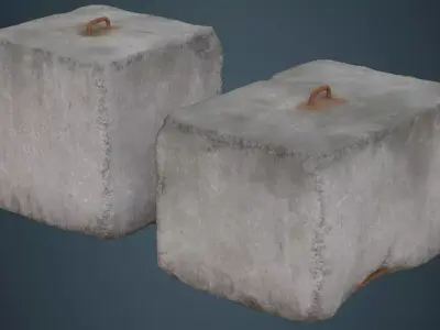 Concrete Barrier 4C Low-poly 3D model