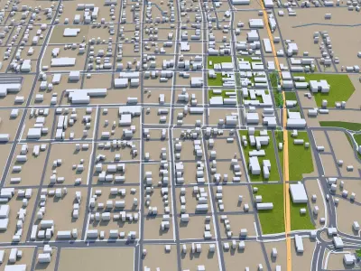 Rogers Arkansas USA 30km Low-poly 3D model