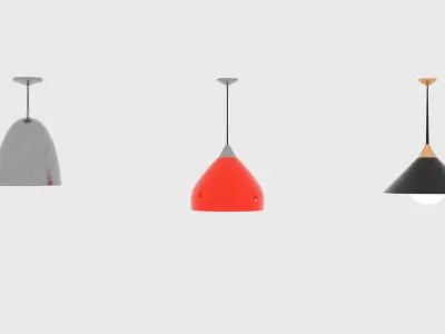 Hanging Lights Pack PBR Game Ready Low-poly 3D model Low-poly 3D model