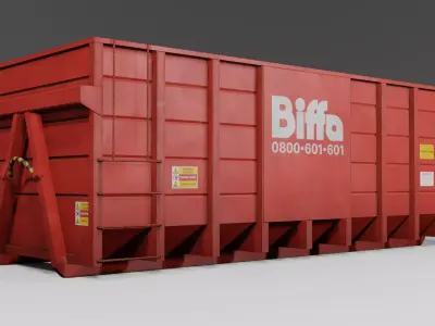 Low Poly Biffa Waste Container Big Low-poly 3D model