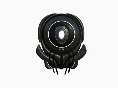 SciFi Backpack D08 Full Black - Fashion Character Design Low-poly 3D model