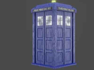 doctor who police box Low-poly 3D model