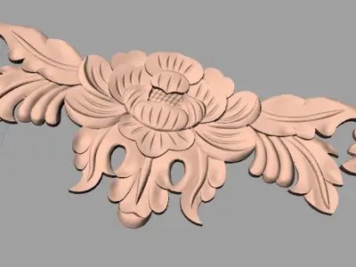 Door flower 3D relief STL Model for CNC woodworking carving E289 3D model