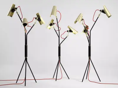 Jackson floor lamp with two lamps 3D model