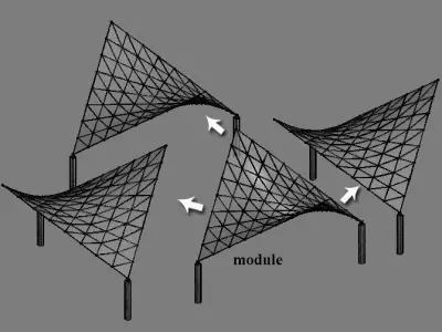 Metallic structure truss 04 modular structure 3D model