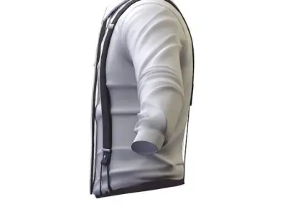 Cartoon High Poly Subdivision White Tie Shirt 3D Model Low-poly 3D model