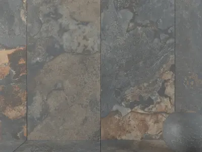 Stone Wall Tiles Kayah Rust 120x270 Set 3 Texture