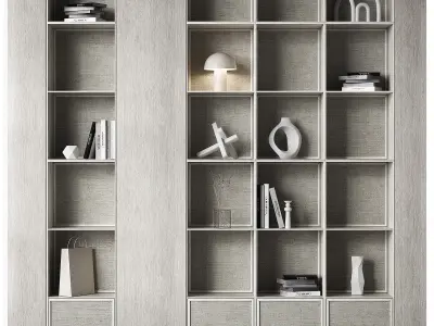 Modular Shelving 3 Wood Color Options 3D model